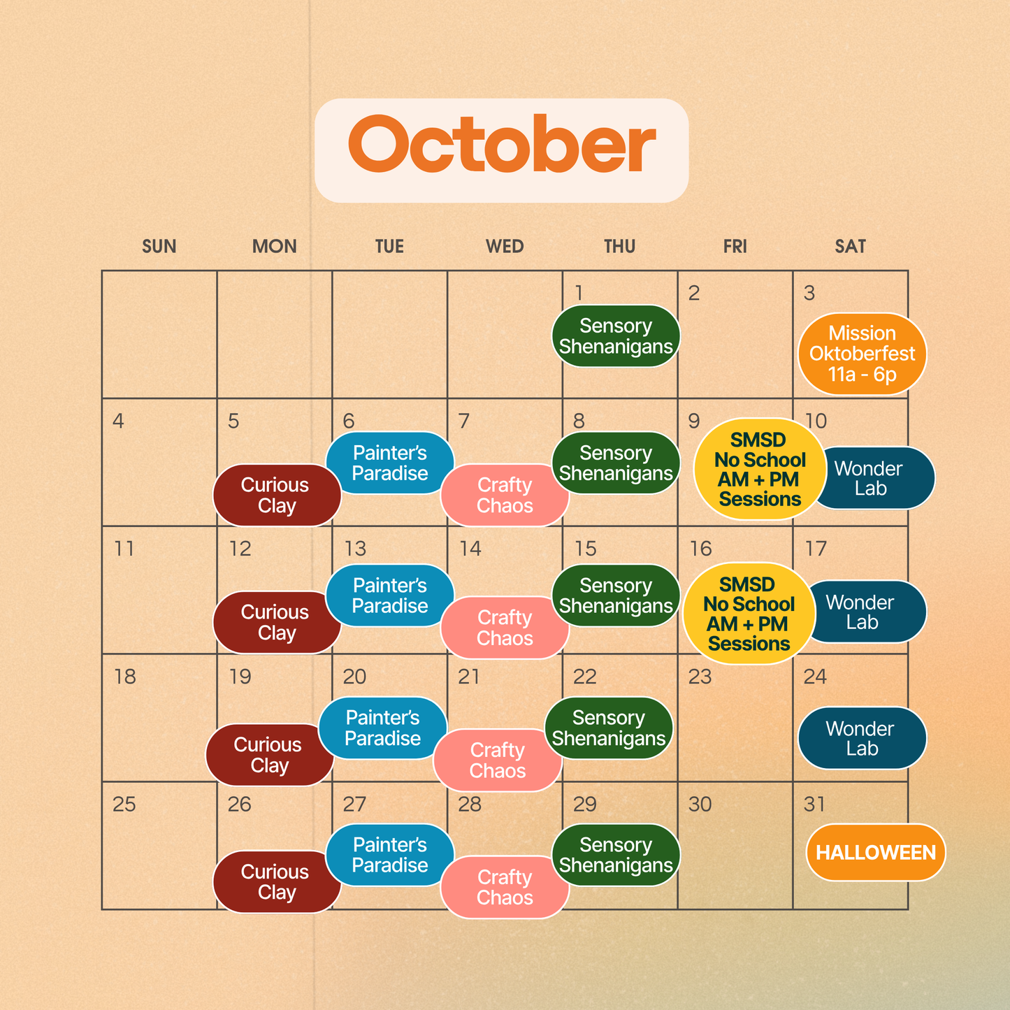 Wonder Day Sessions • Sept 18th • Day Off School