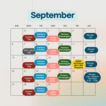 Wonder Day Sessions • Sept 18th • Day Off School